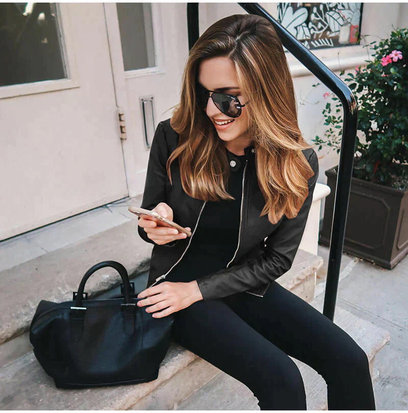 Lema – Elegante giacca in pelle colorata