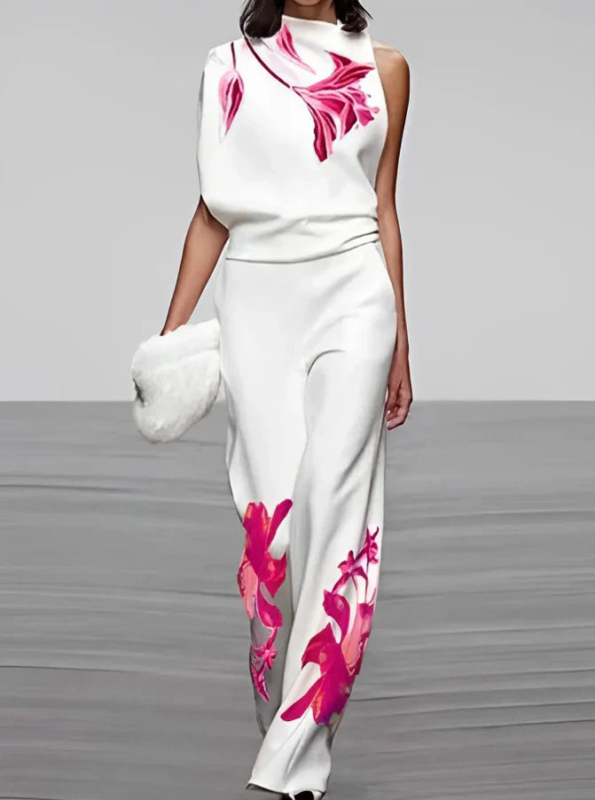 Shella – Elegante set in raso con stampa