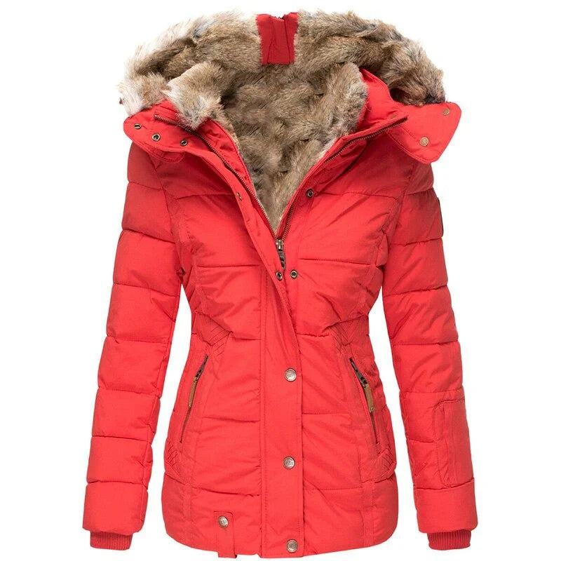 Greta - Cappotto invernale alla moda con fodera in pelliccia da donna