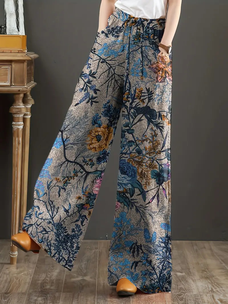 Jia – Pantaloni a gamba ampia con stampa floreale