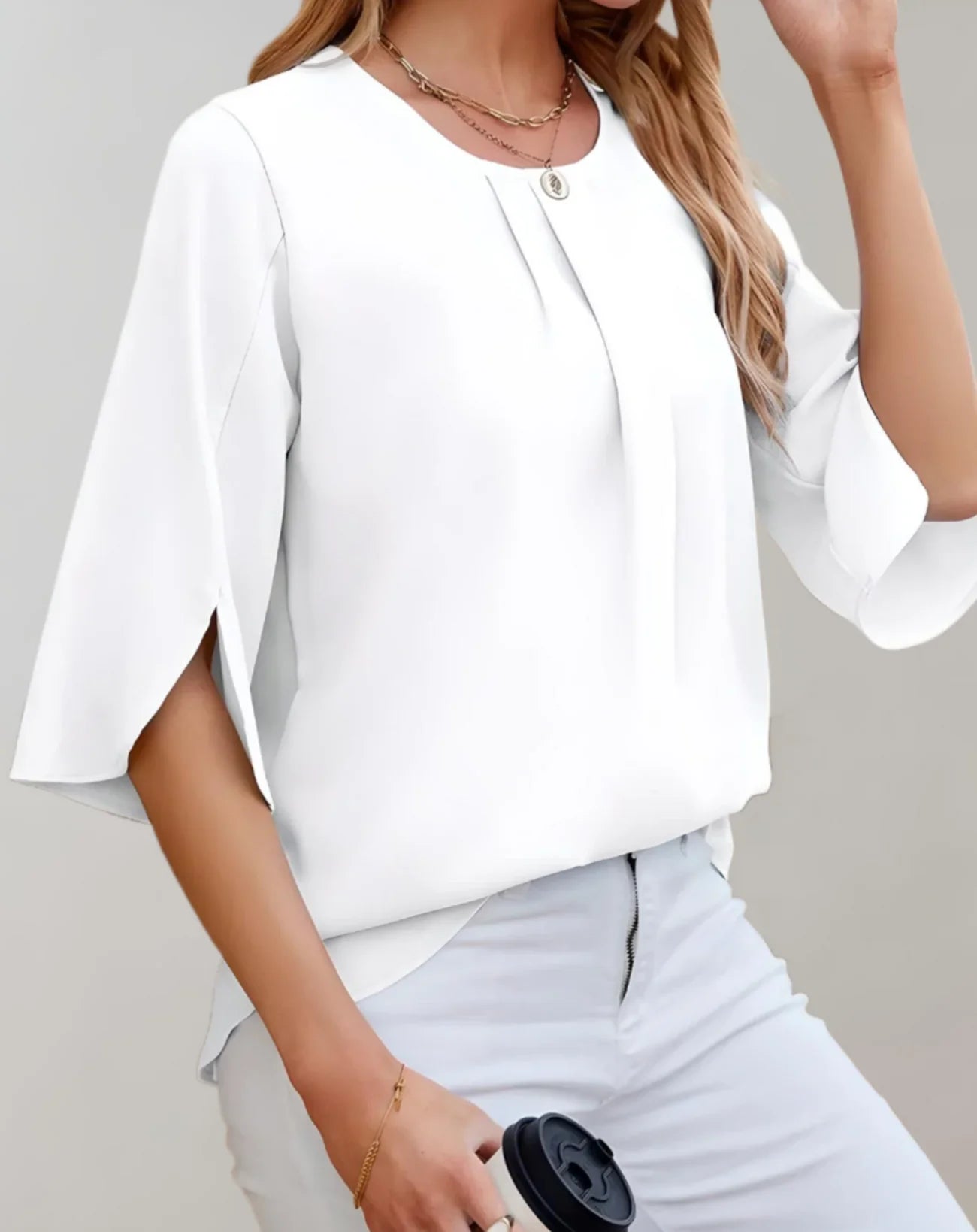 Galilea – Blusa in chiffon con maniche a campana