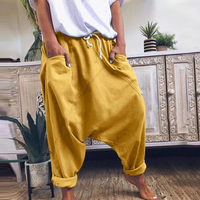 Lyricelle – Pantaloni stile harem in cotone alla moda