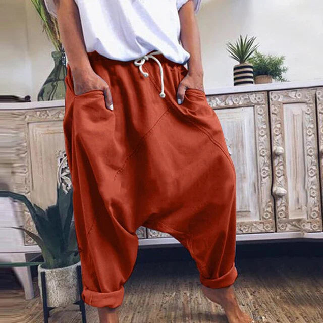 Lyricelle – Pantaloni stile harem in cotone alla moda