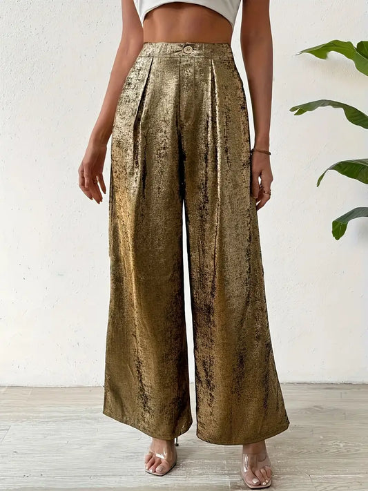 Dara – Pantaloni larghi metallizzati