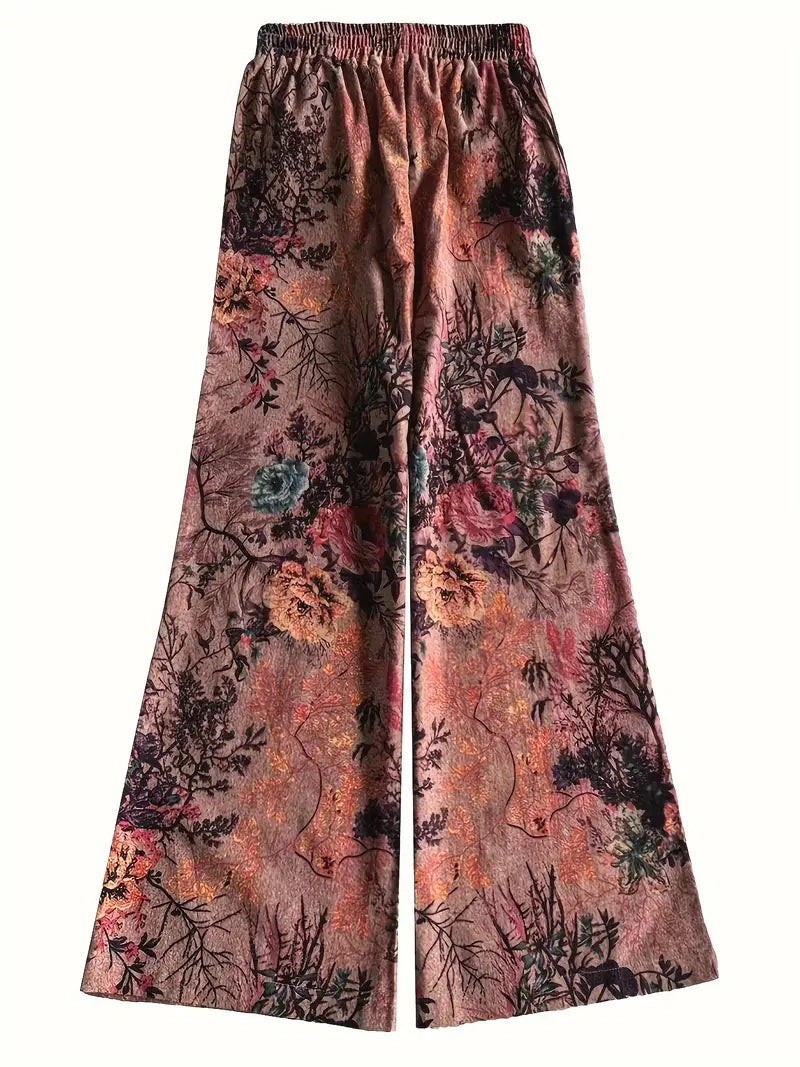 Jia – Pantaloni a gamba ampia con stampa floreale