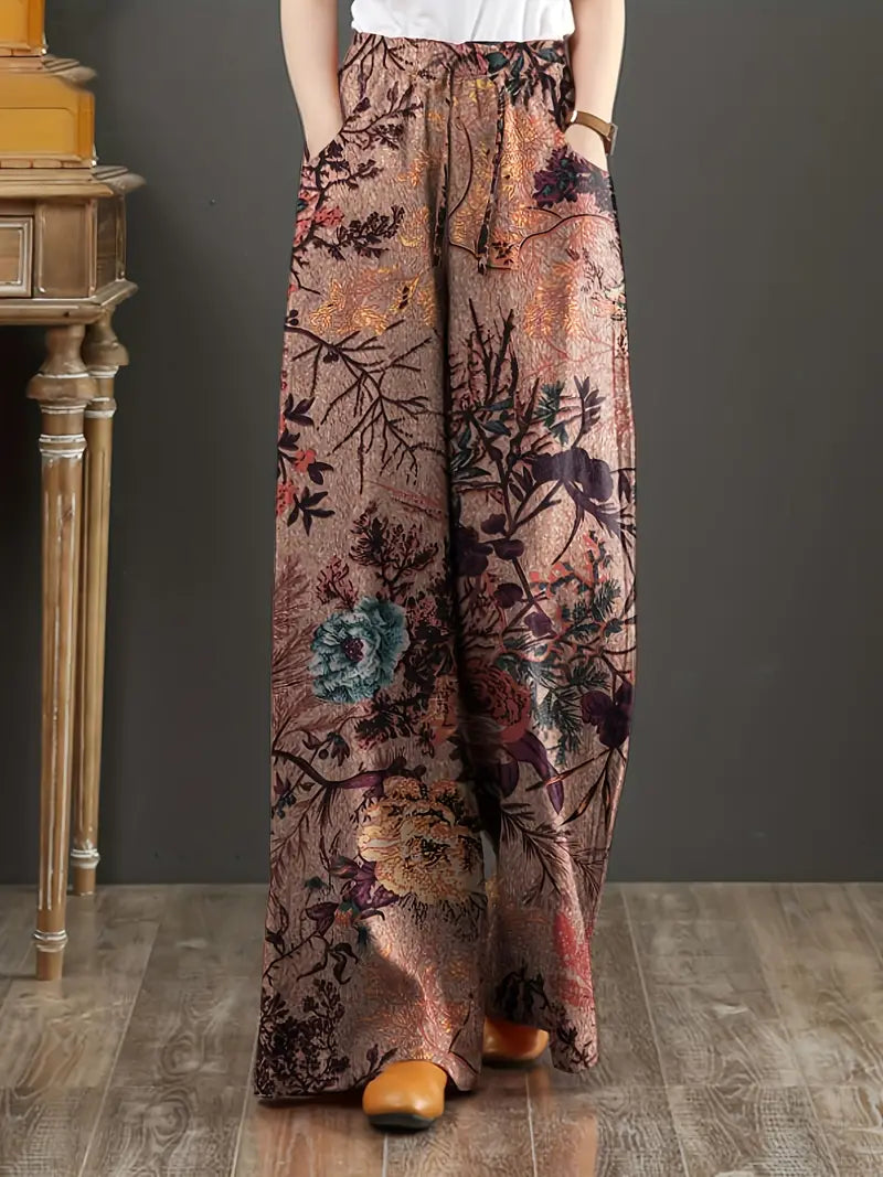 Jia – Pantaloni a gamba ampia con stampa floreale