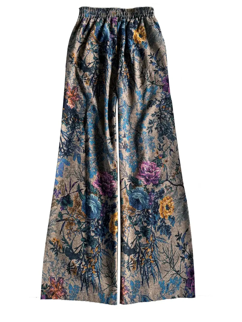 Jia – Pantaloni a gamba ampia con stampa floreale